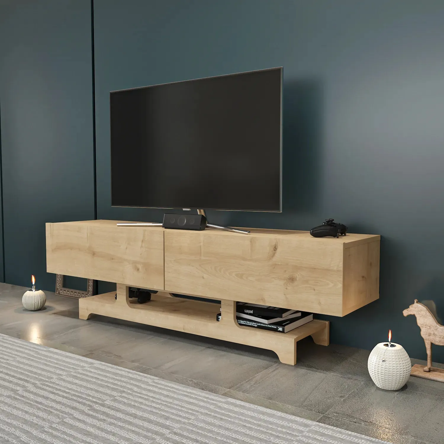 Tera 63" Wide TV Stand and Media Console for TVs up to 72" Decorotika