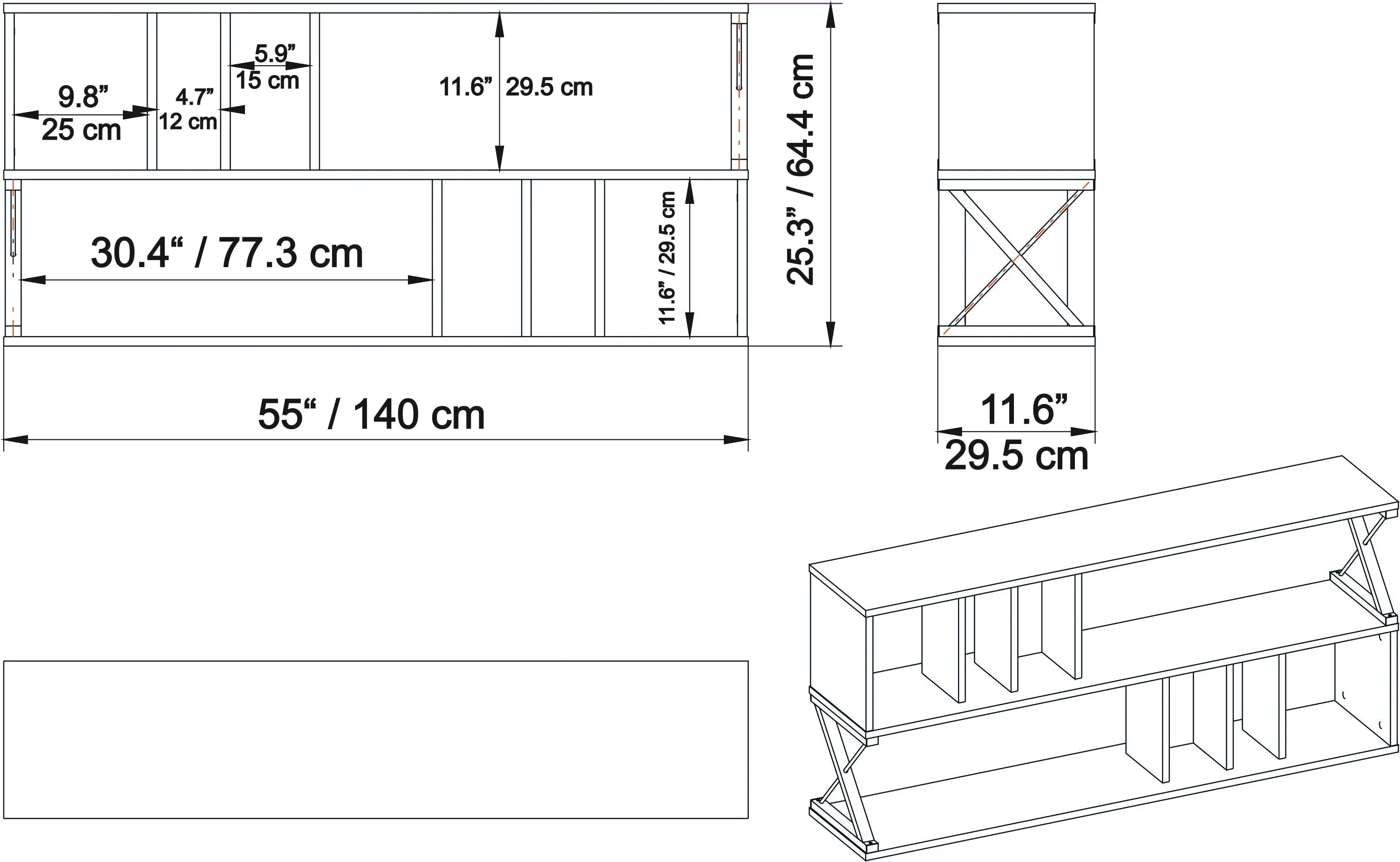 Termas 55" Wide TV Stand | Media Console Decorotika