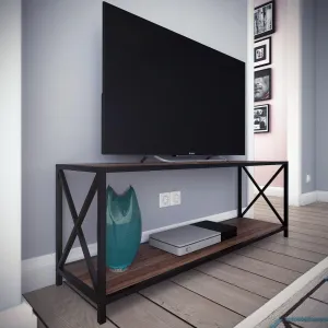 Xena 47'' Wide Metal Wood TV Stand & Media Console Table for TVs up to 55'' Decorotika